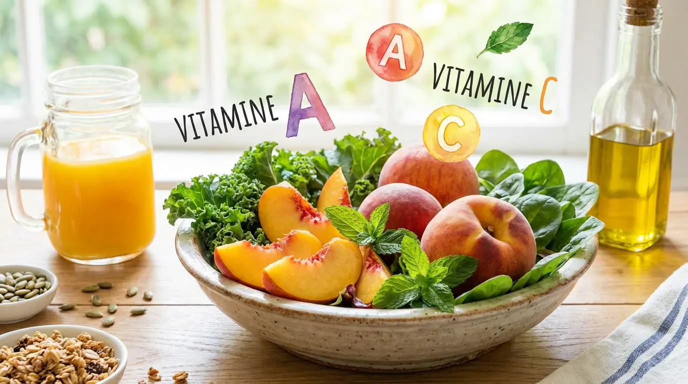 pêche fruit vitamines santé nutrition
