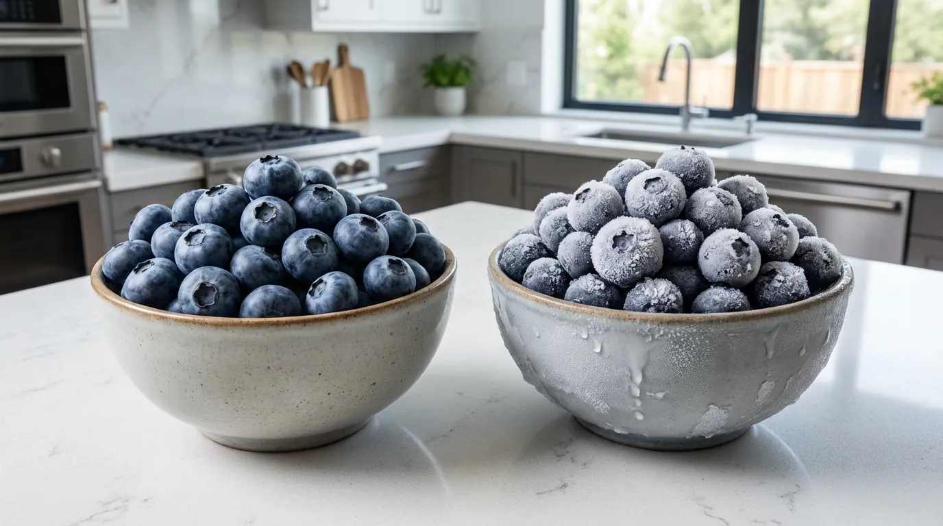 myrtille fruit fraîche et congelée comparaison