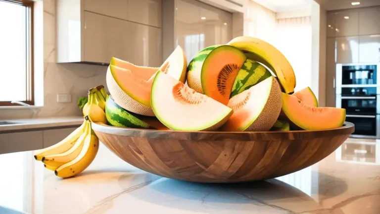 Un bol plein de melon et bananes