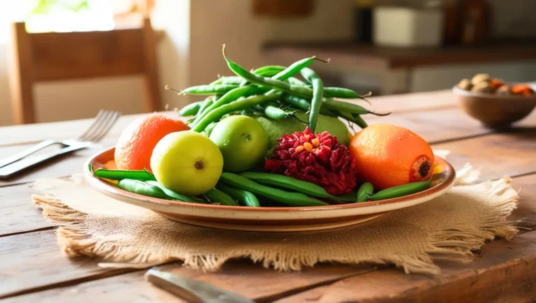 Une assiette de fruits commençant par la lettre h, haricot, huito..