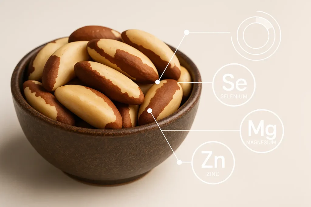 Assortiment de noix du Brésil riches en nutriments