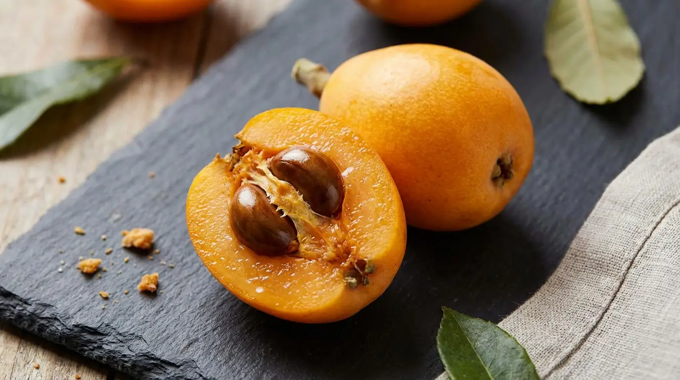 Bibace fruit : que cache ce nom mystérieux ? 2 Vue rapprochée d'un bibace fruit entier et coupé en deux
